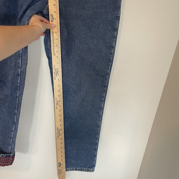 VTG LL Bean Flannel Lined Jeans Womens 14 M/T Double L Mom High Rise Relaxed Fit - Picture 6 of 11